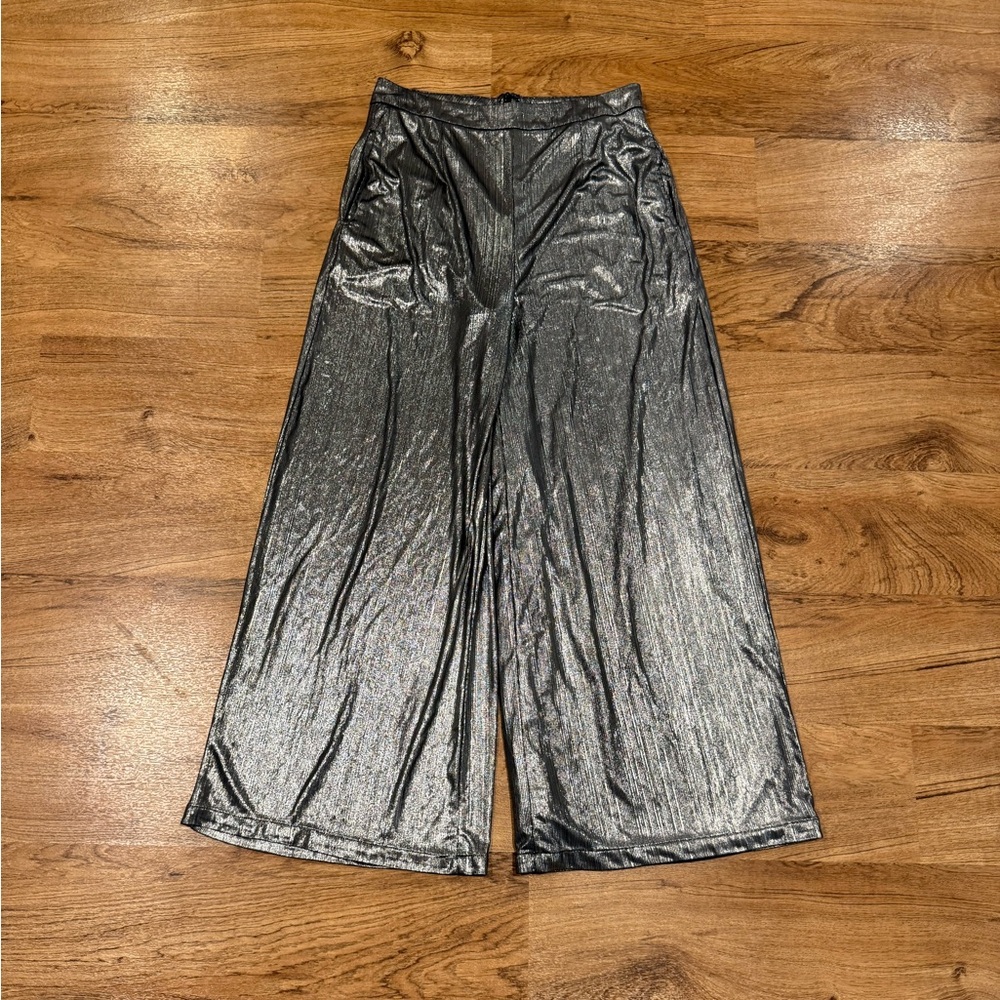 Lulus Wide-Leg Metallic Pants Women's, sz. M